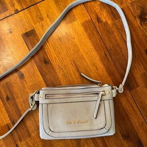 Mia Farrow baby blue purse
